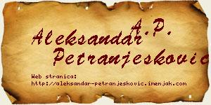 Aleksandar Petranjesković vizit kartica
